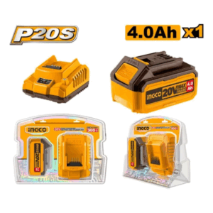 CARGADOR RAPIDO BATERIA 2.0AH + 1 BATERIA 4AH (INGCO)